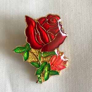 Rose Pin Brooch Gold Tone